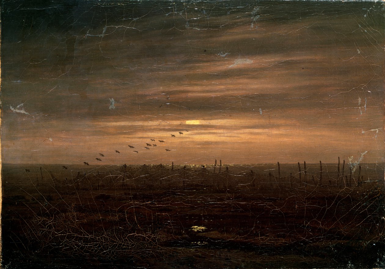 Visnetten, eind 18e of 19e eeuw door Caspar David Friedrich
