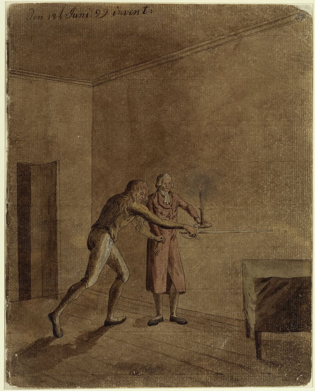 Franz en Daniel uit Schillers "De rovers" door Caspar David Friedrich