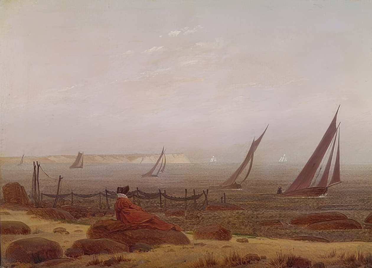 Vrouw aan zee door Caspar David Friedrich