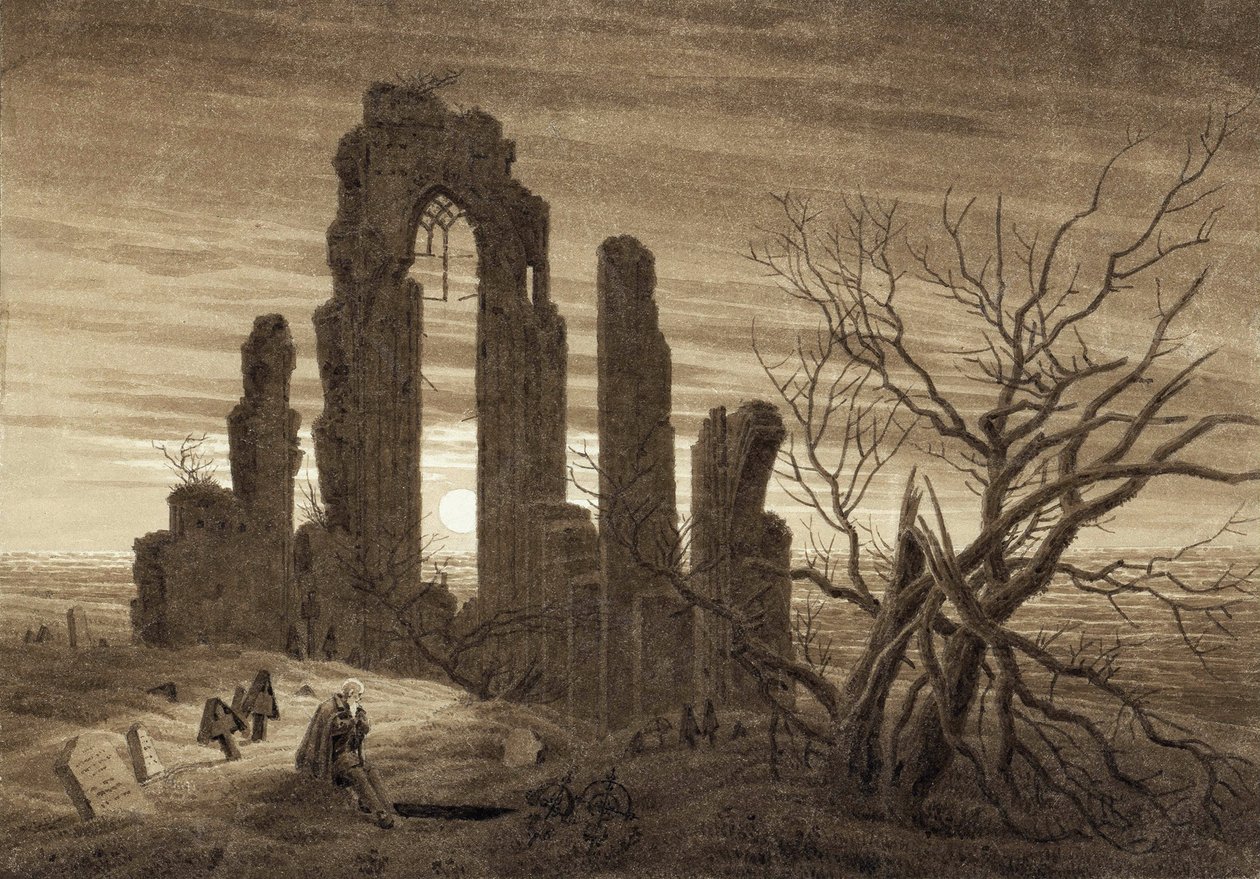 Winter, Nacht, ouderdom en dood (uit de cyclus van de uren van de dag en de leeftijden van de mens) door Caspar David Friedrich
