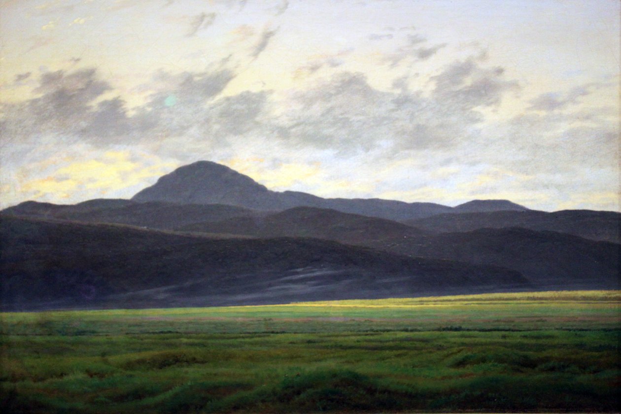 Berglandschap in Bohemen door Caspar David Friedrich
