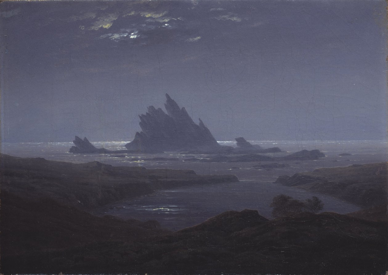 Rotsachtig rif aan de kust door Caspar David Friedrich