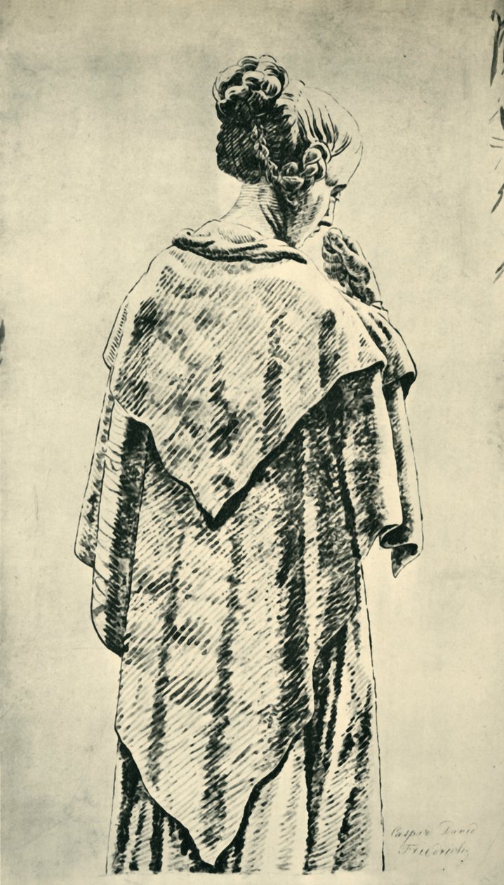 Studie van een vrouw van achteren door Caspar David Friedrich