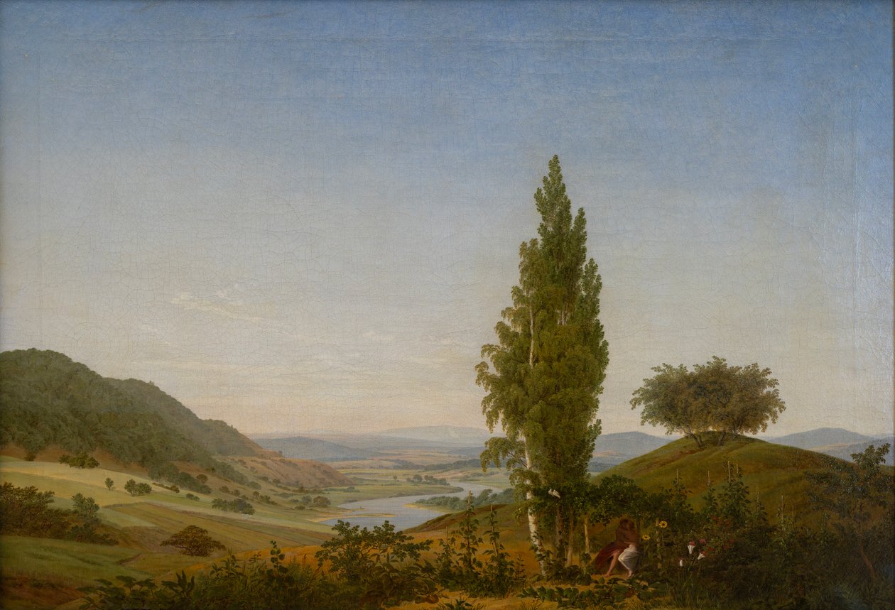 De zomer (Landschap met een stel) door Caspar David Friedrich