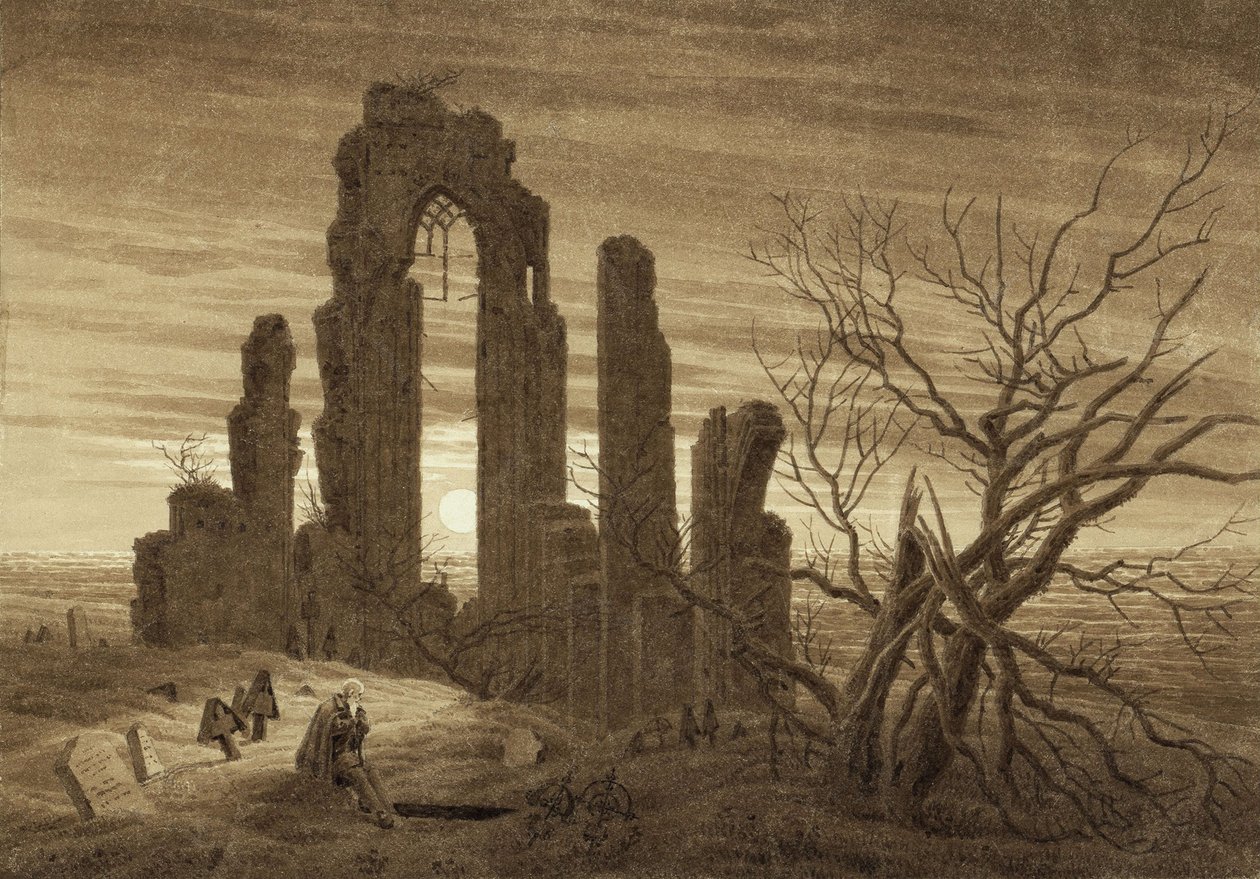 Winter - Nacht - Ouderdom en Dood uit de cyclus van de tijden van de dag en leeftijden van de mens, 1803 door Caspar David Friedrich