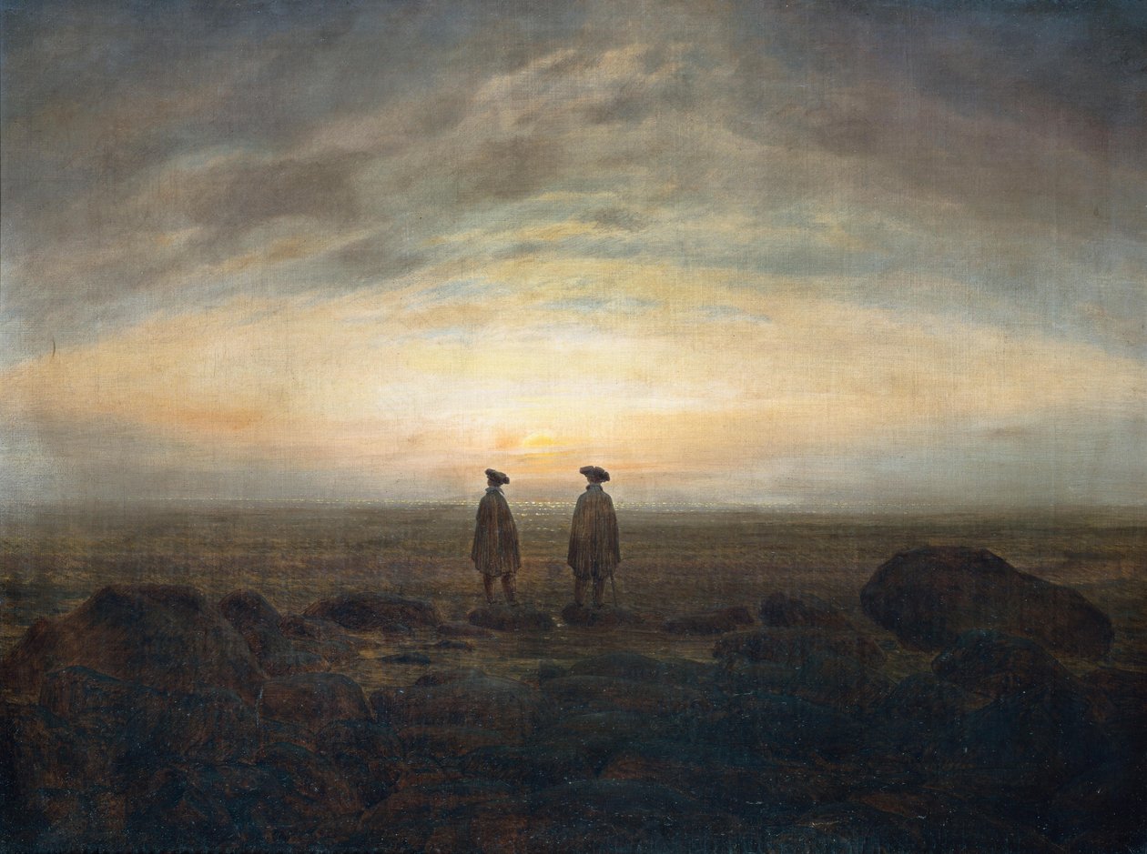 Twee mannen aan zee door Caspar David Friedrich