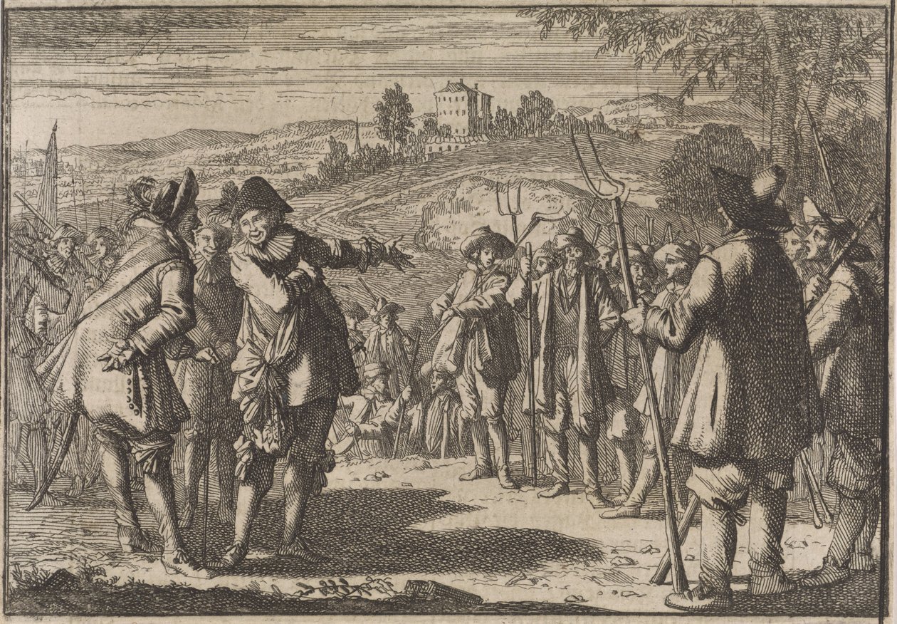 Opstand van de Engelse boeren, 1645 door Caspar Luyken (attributed to)