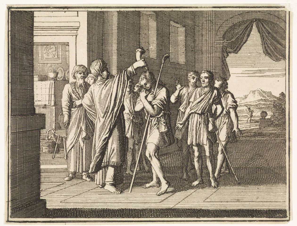 David door Samuël tot koning gezalfd door Caspar Luyken