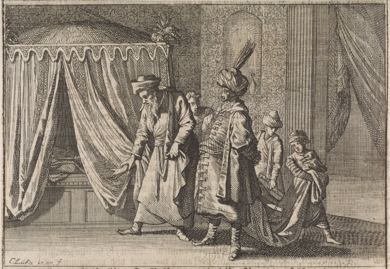Ziekbed van de vrouw van de pasja, 1639 door Caspar Luyken