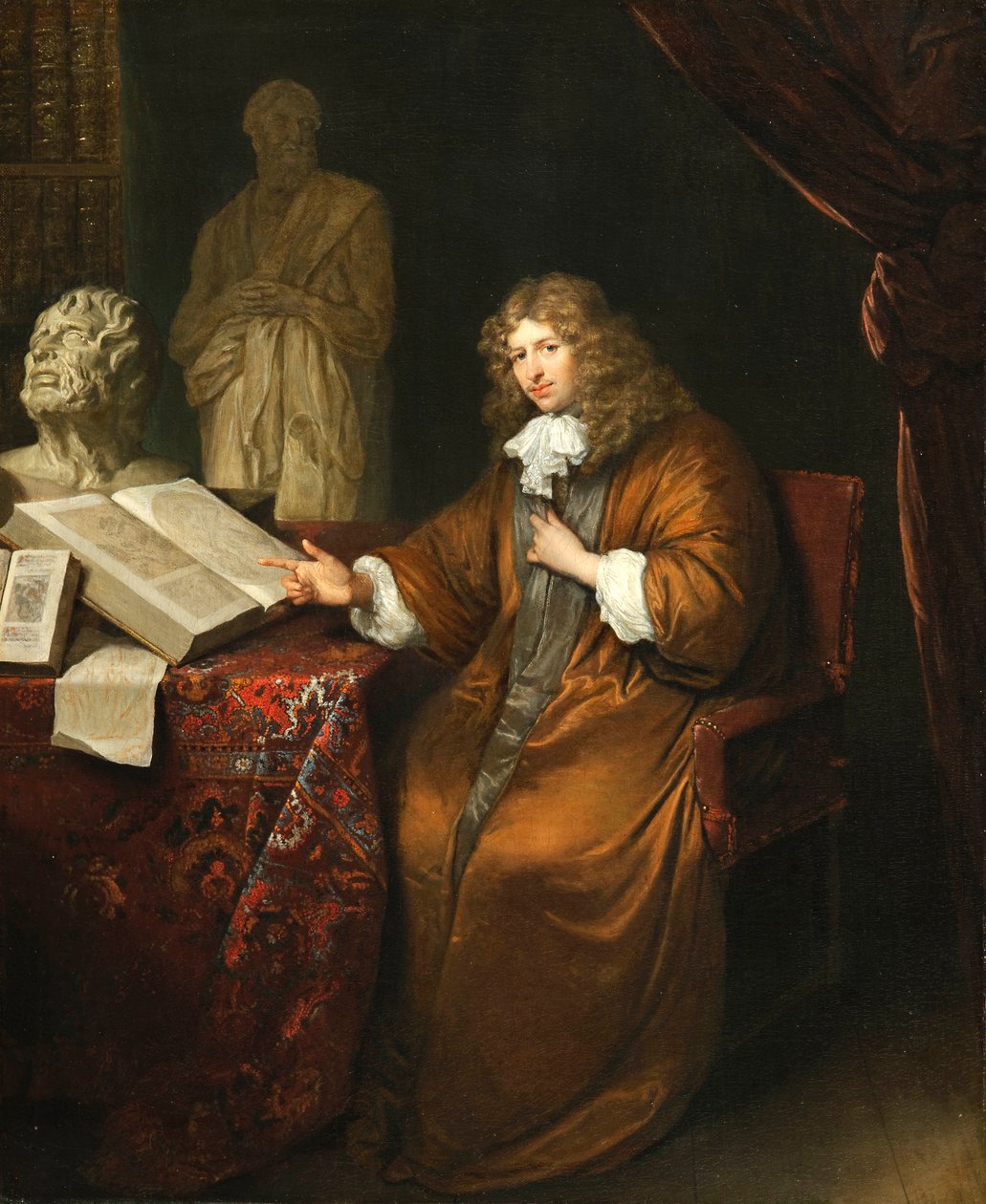 Portret van de verzamelaar Abraham van Lennep door Caspar Netscher