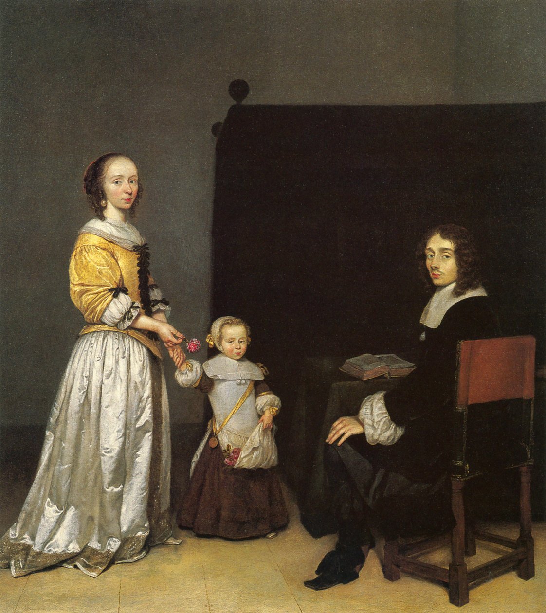 Portret van een onbekende familie door Caspar Netscher