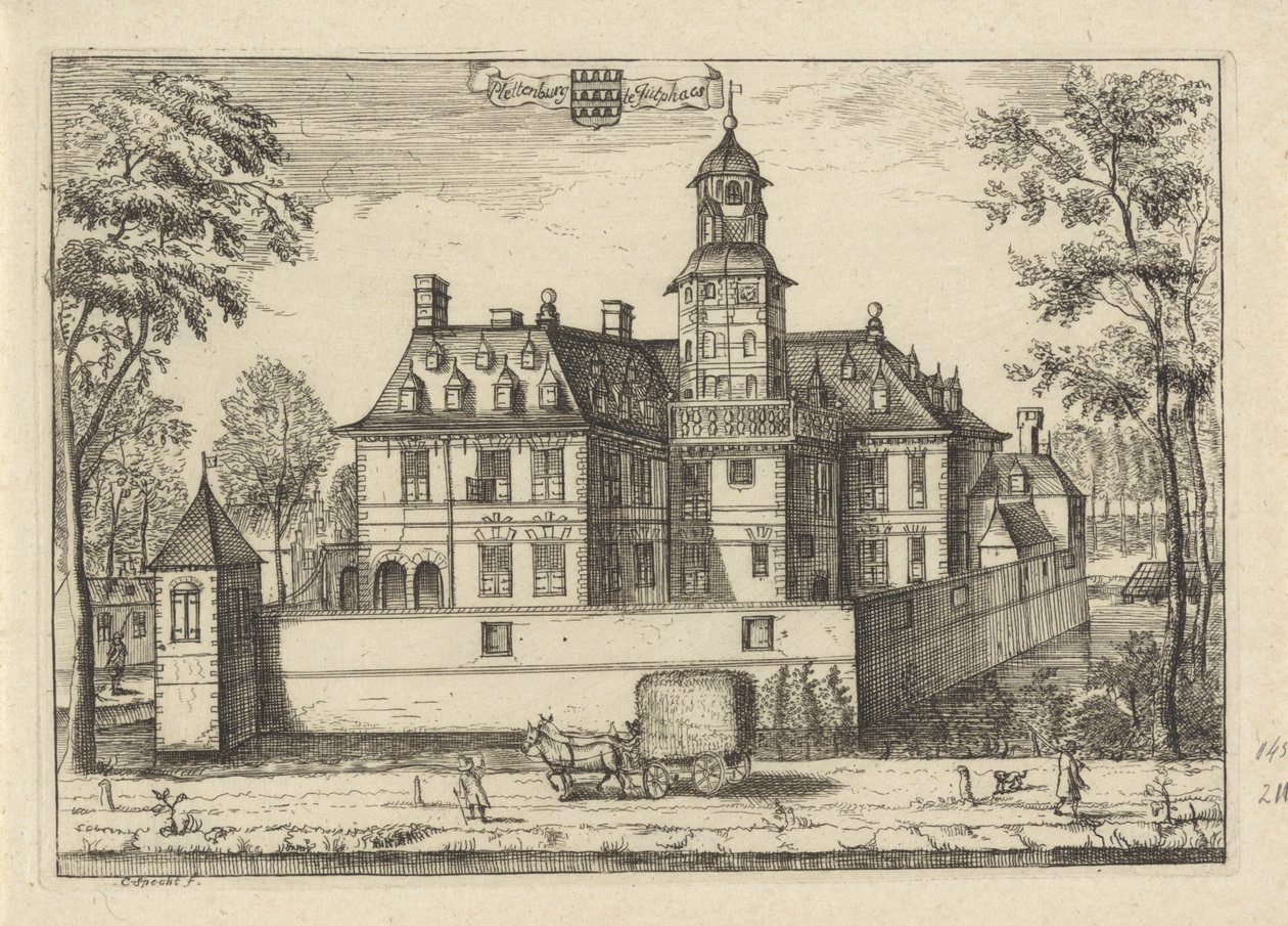 Het huis Plettenburg te Jutphaas door Caspar Specht