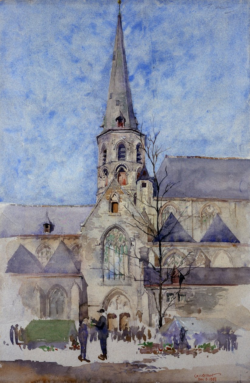 Marktdag (Sint-Jacqueskerk, Gent, België) door Cass Gilbert