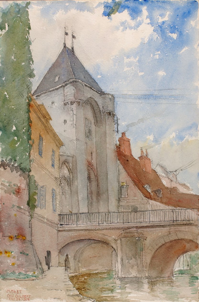 Brug bij Moret, Frankrijk door Cass Gilbert