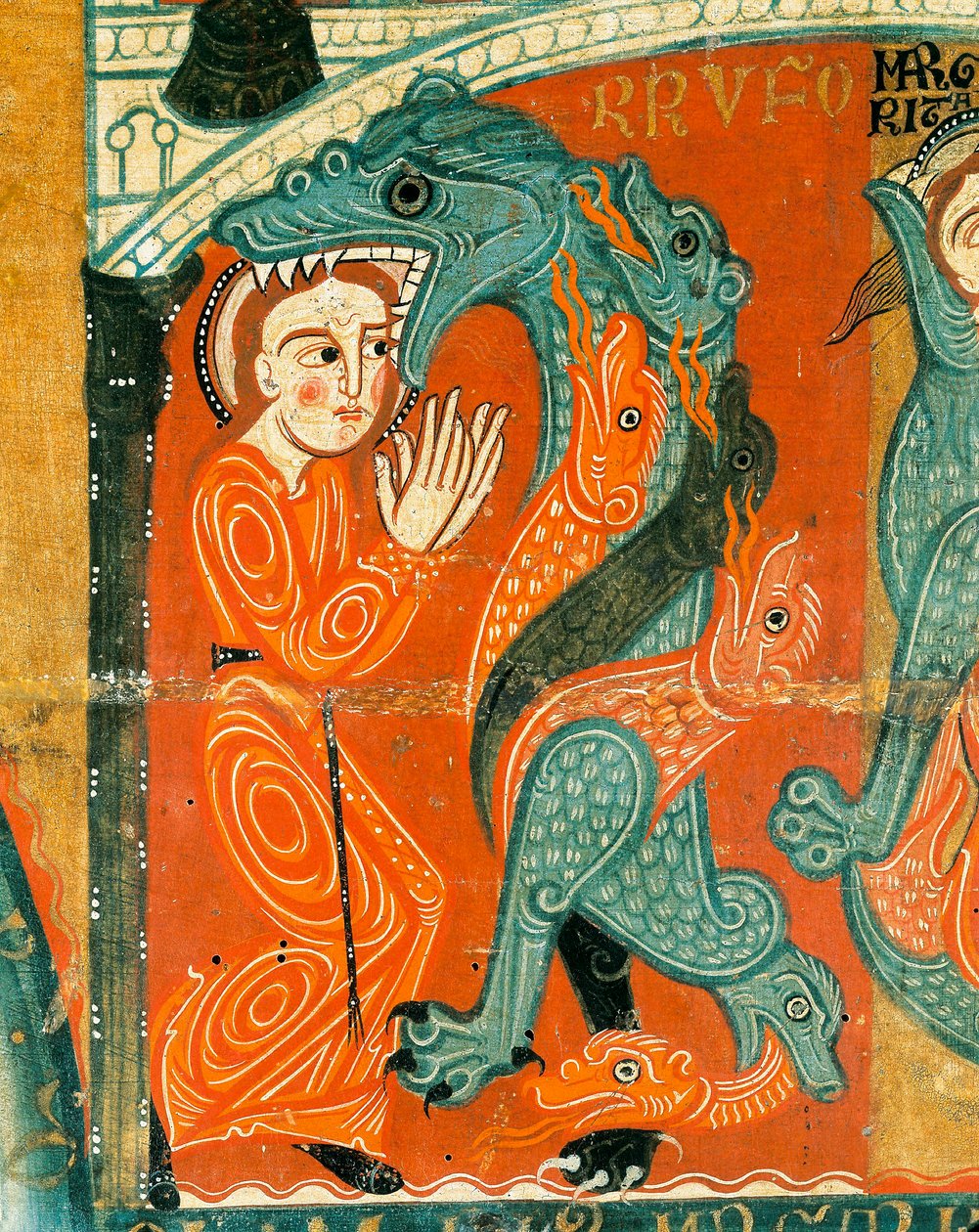 Het martelaarschap van St. Margaretha (detail) door Catalan School