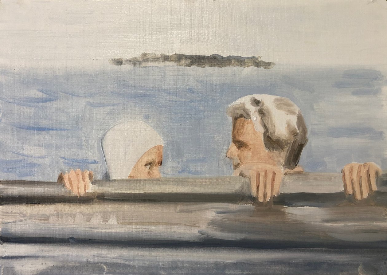 02.05.20 Ze hield van hem, 2020 (olieverf op papier) door Cathy Lomax