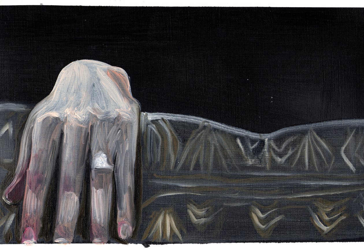 Filmdagboek #48 (18.05.13 Hij kon niet zien wie het was), 2015 (olieverf op papier) door Cathy Lomax