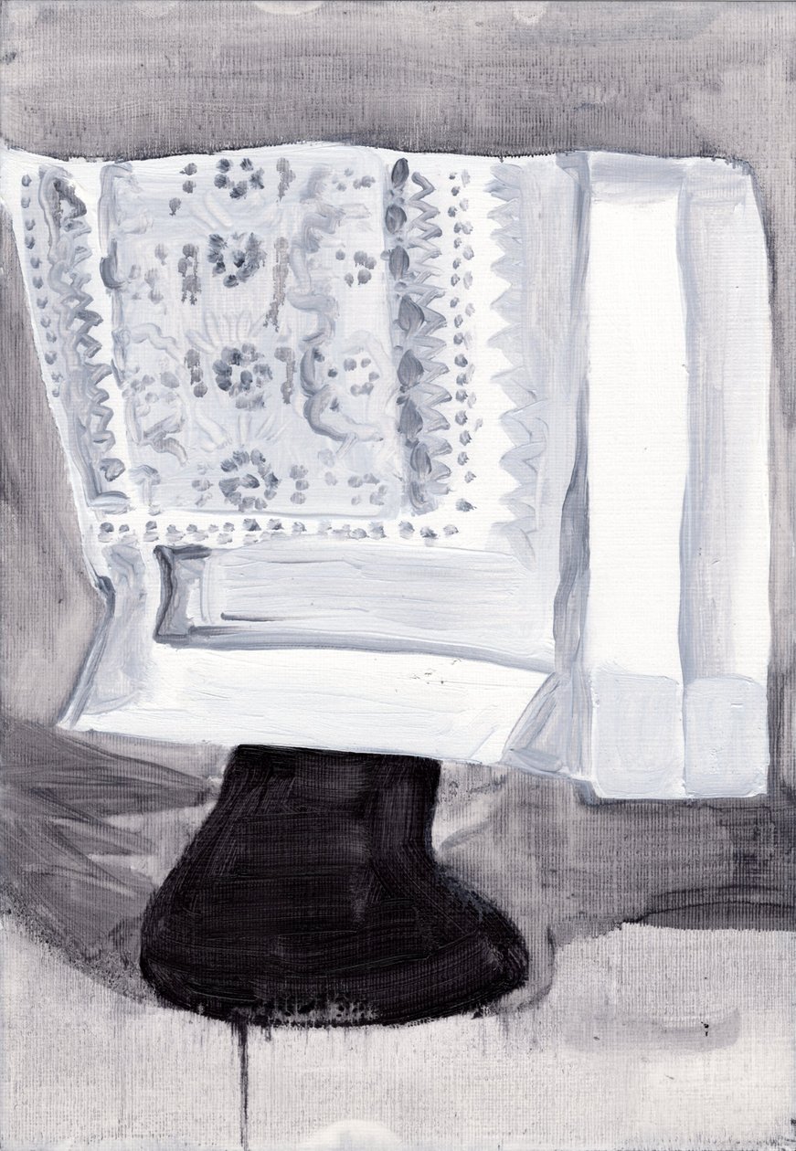 Obsfuscate, 2019 (olieverf op papier) door Cathy Lomax