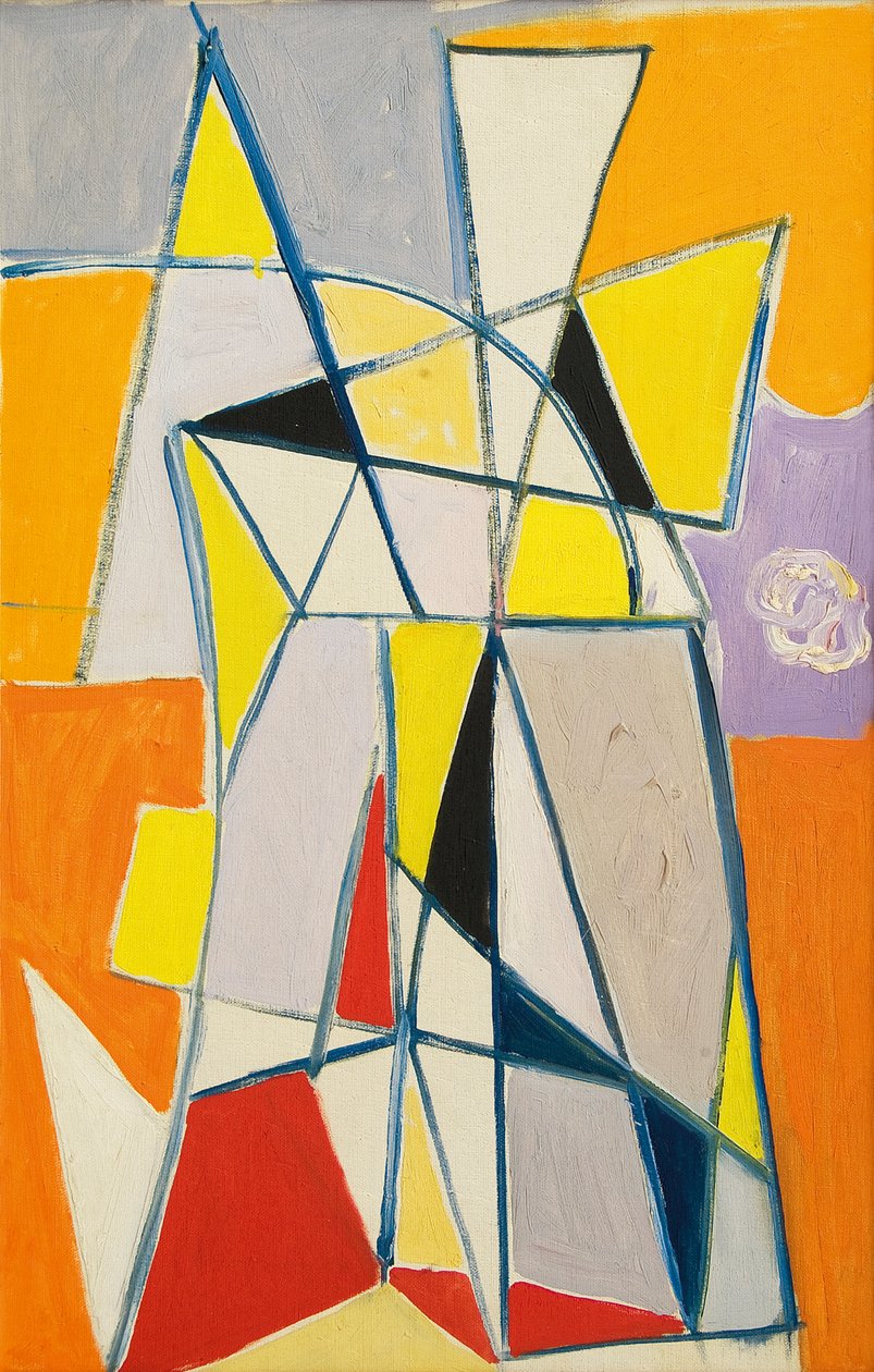 Abstracte compositie, c.1949 (olieverf op doek) door Caziel Caziel