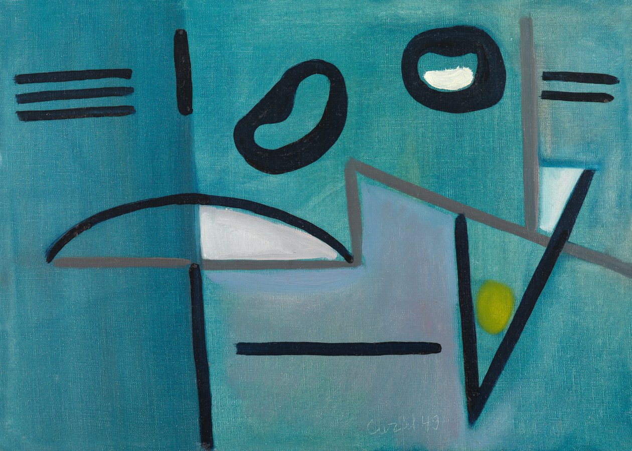 Blauw abstract door Caziel Caziel