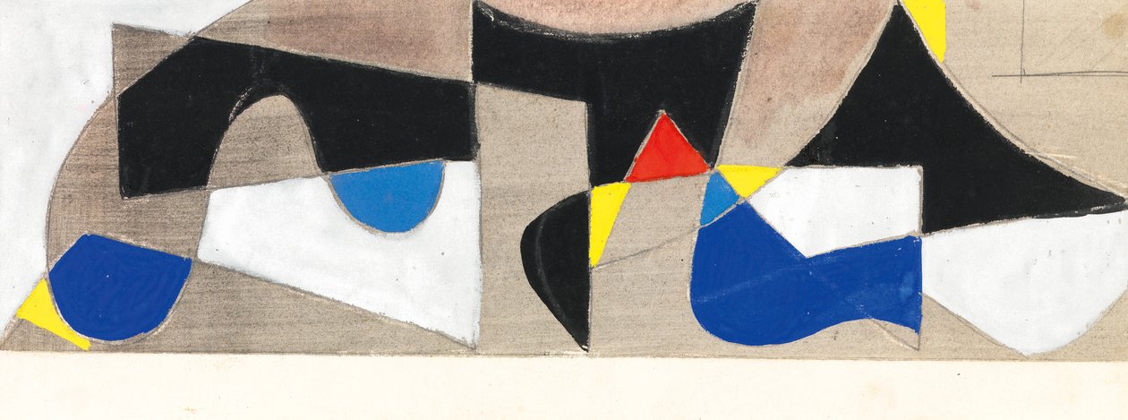 Compositie, ca 1950 (gouache op papier) door Caziel Caziel