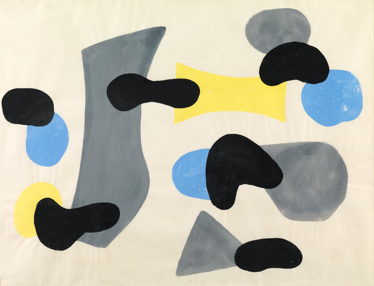 Compositie, ca. 1952 (gouache op papier) door Caziel Caziel