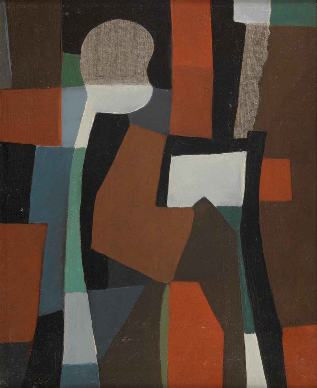 Compositie, ca.1955 (olieverf op doek) door Caziel Caziel
