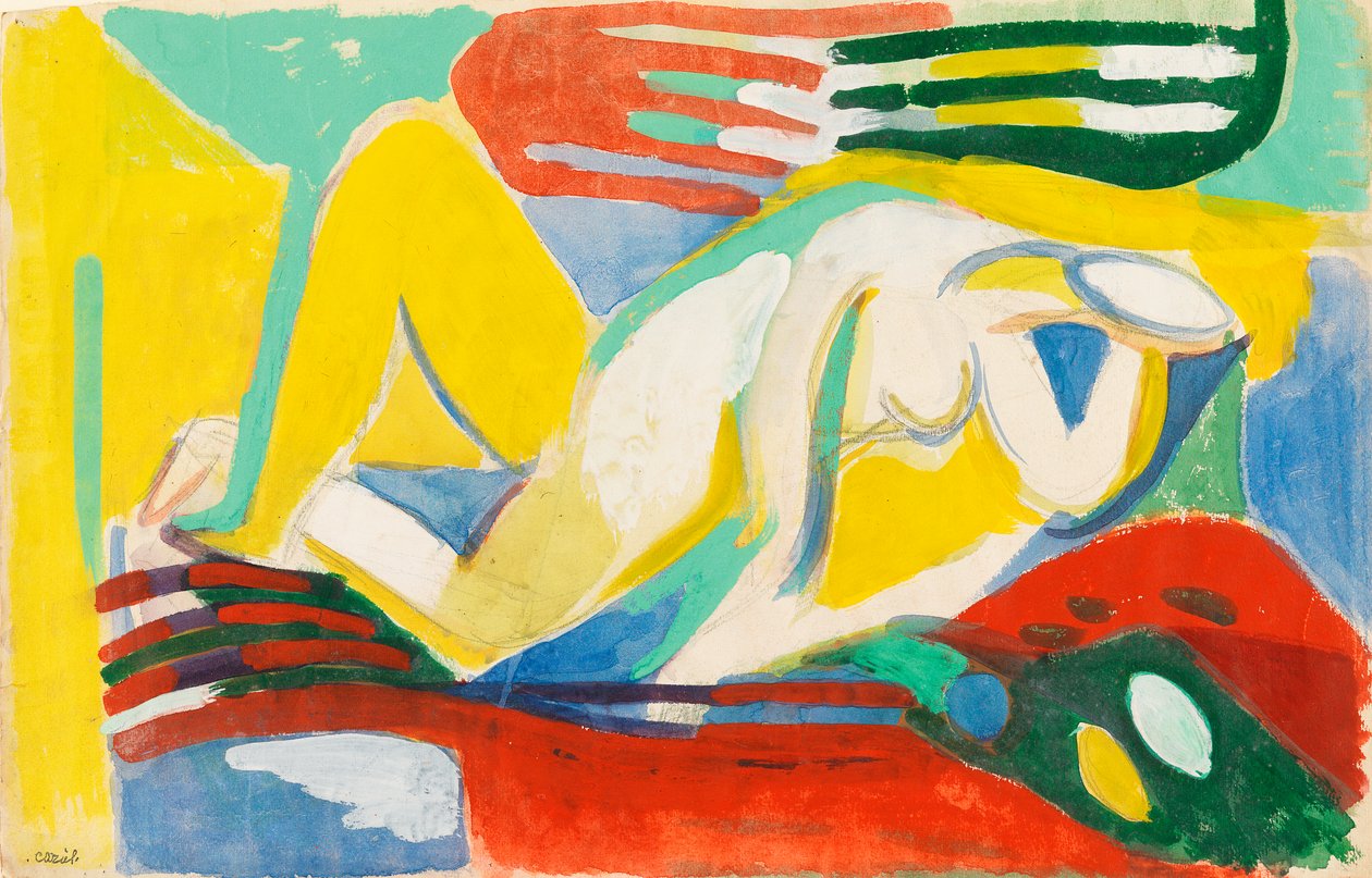 Odalisque II, ca. 1938 (gouache op papier) door Caziel Caziel