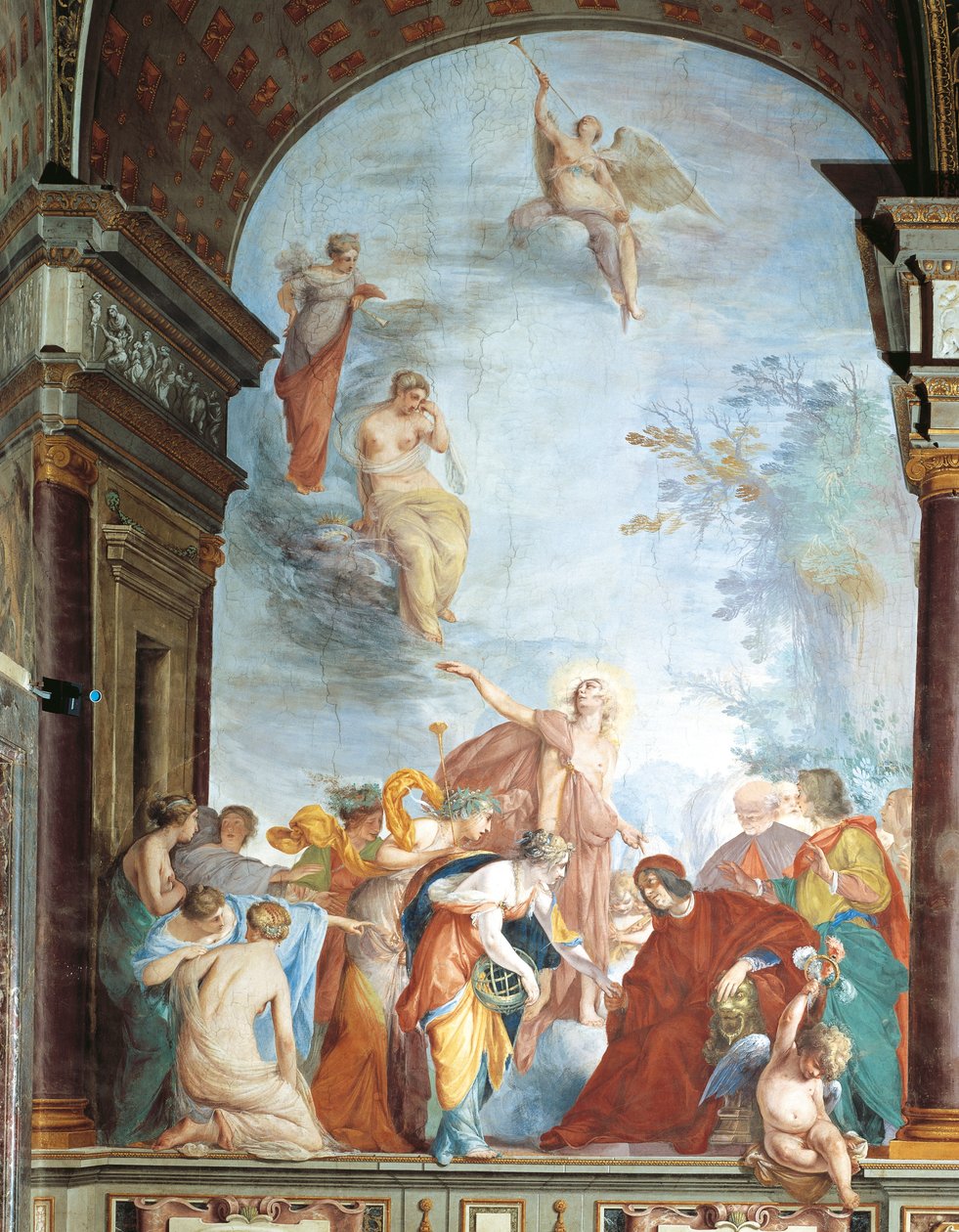 Fresco van Faam en St. Anna - De daden van Lorenzo de Medici, bekend als Magnifico door Cecco  Bravo