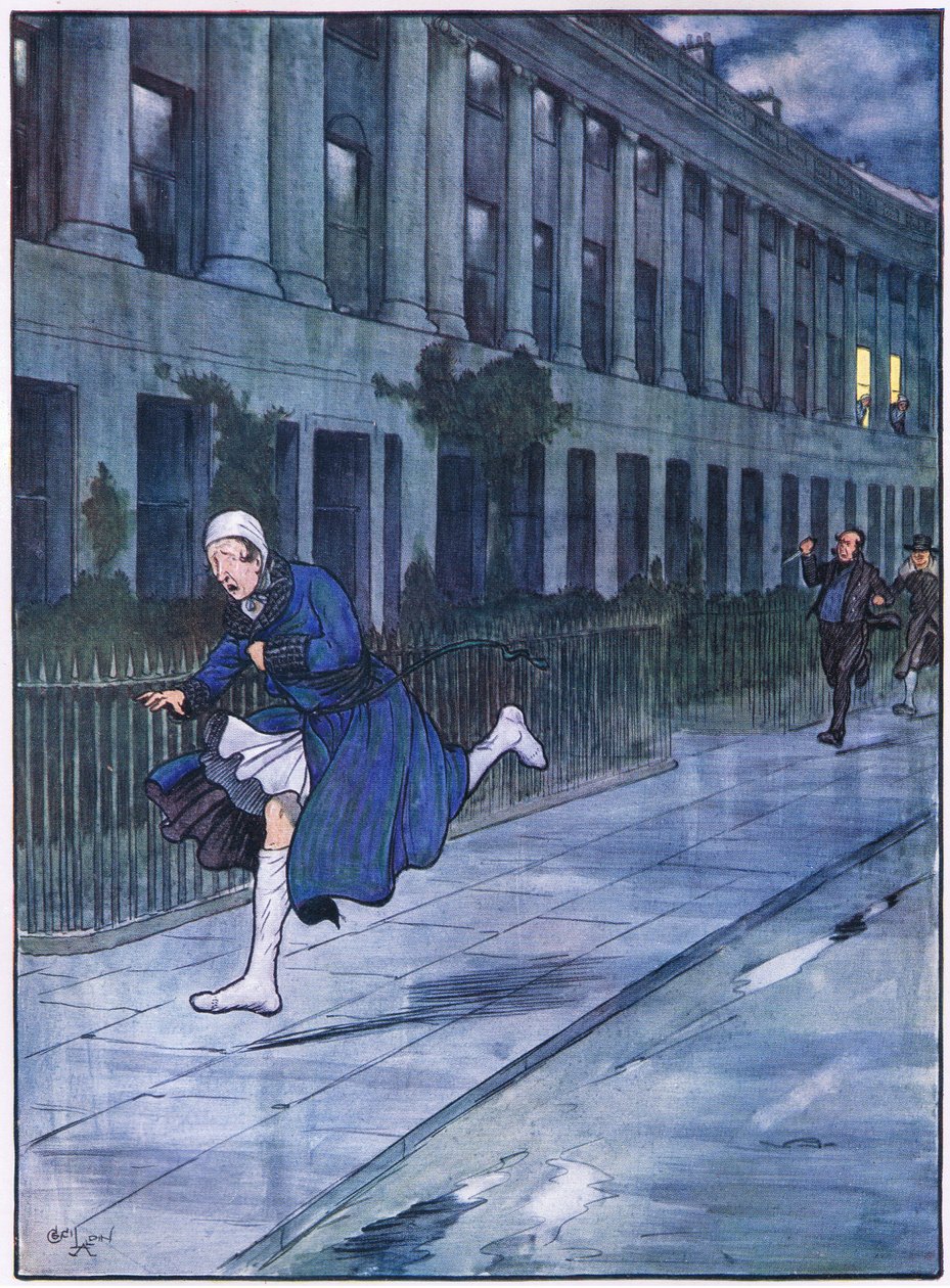 Mr Winkle rende weg en scheurde rond de halve maan door Cecil Charles Windsor Aldin