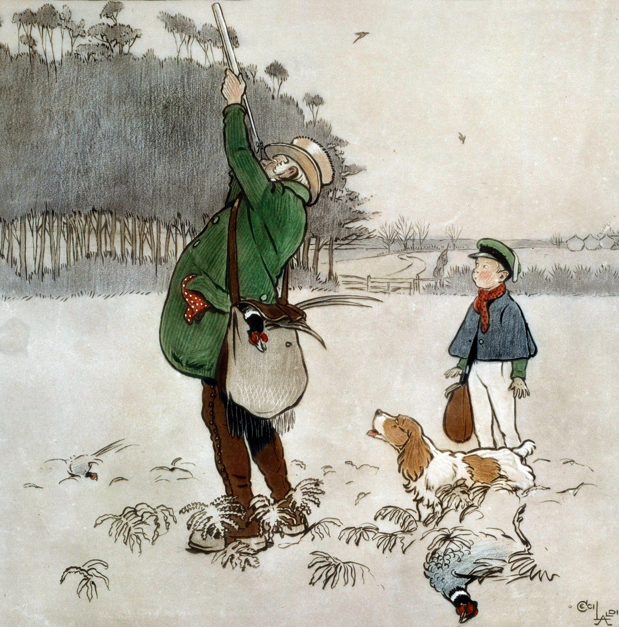 De jager die eenden schiet door Cecil Charles Windsor Aldin