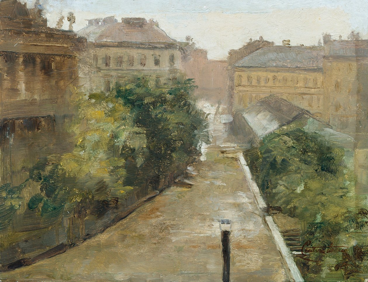 Uitzicht vanuit het appartement van de kunstenaar op het Palais Coburg door Cecil van Haanen