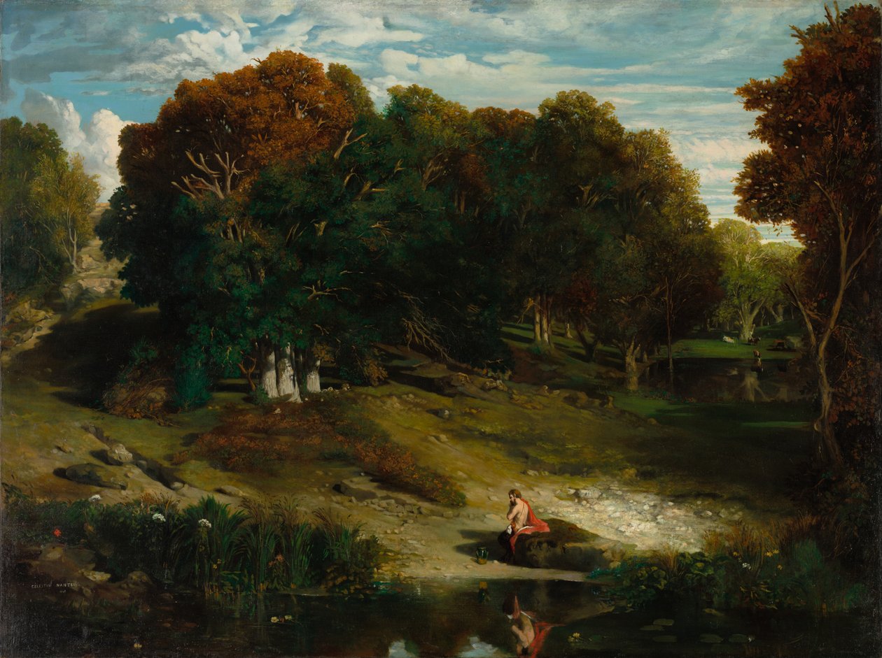 In het bos door Celestin Francois Nanteuil