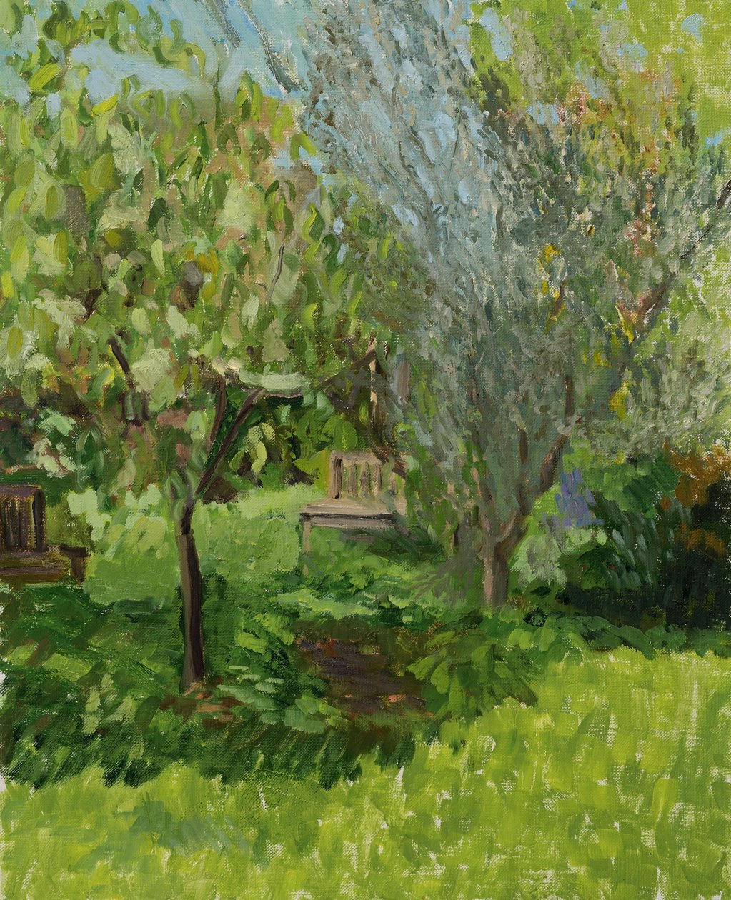 Kweepeer en olijf (olieverf op doek) door Celia Montague