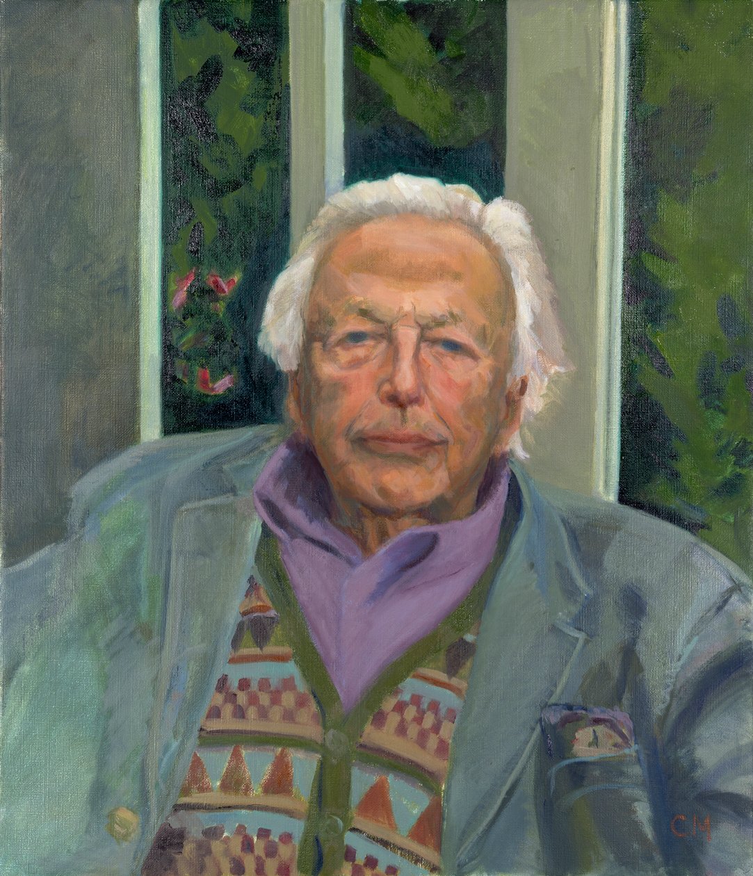 Sir Peregrine Worsthorne, 2012 (olieverf op doek) door Celia Montague