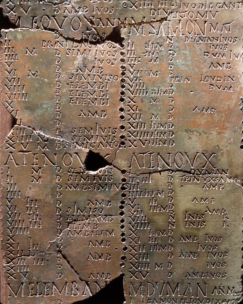 Kalender op bronzen platen, van Coligny door Celtic