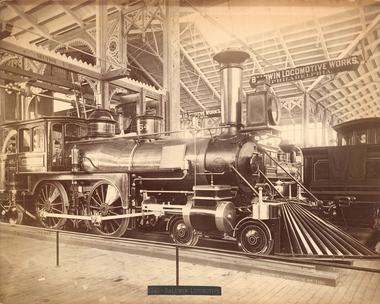 Baldwin locomotief, "No. 1154", Centennial Exhibition, Philadelphia door Centennial Photographic Co.