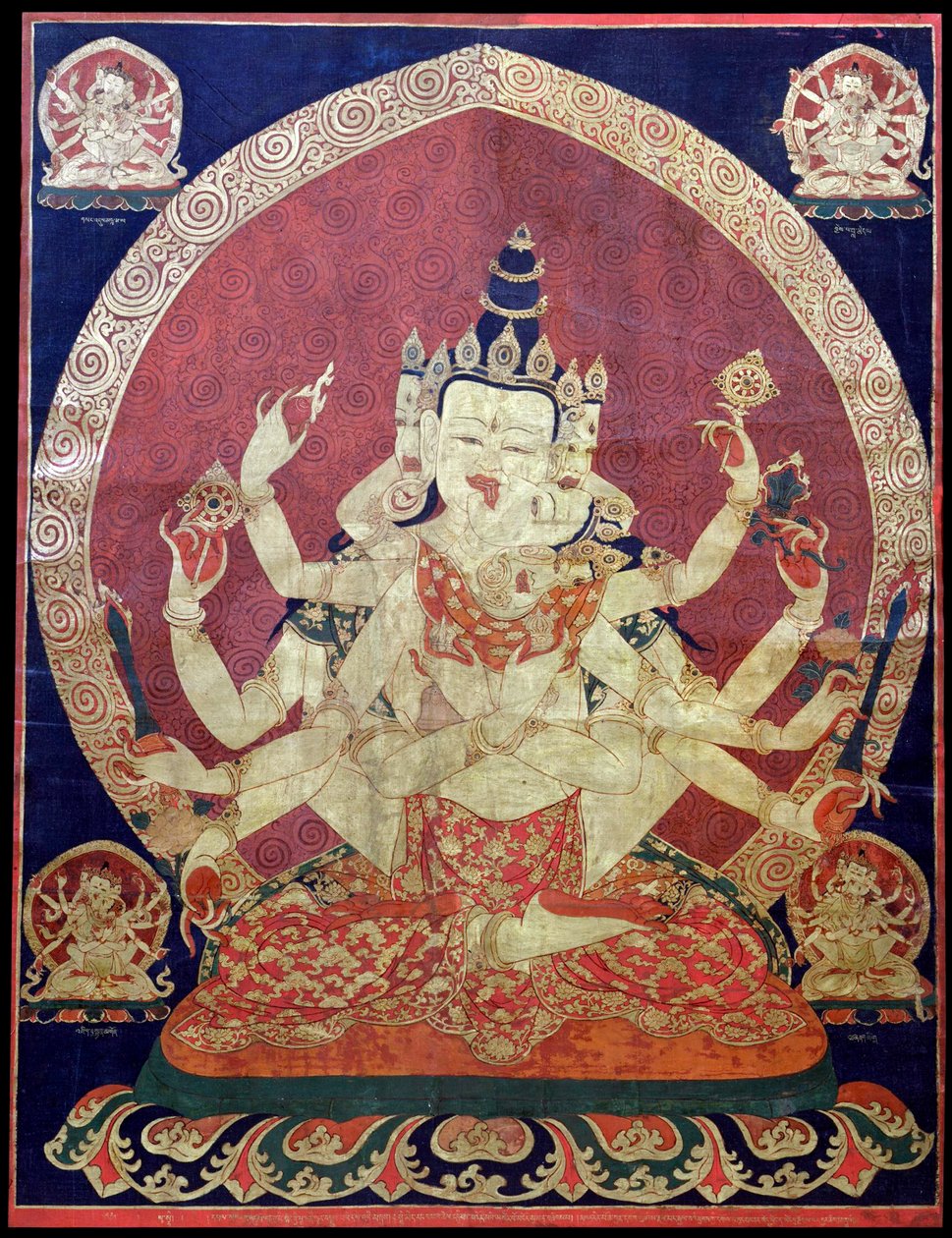 Guhyasamaja Akshobhyavajra Thanka, 17e eeuw door Central Asian Art.