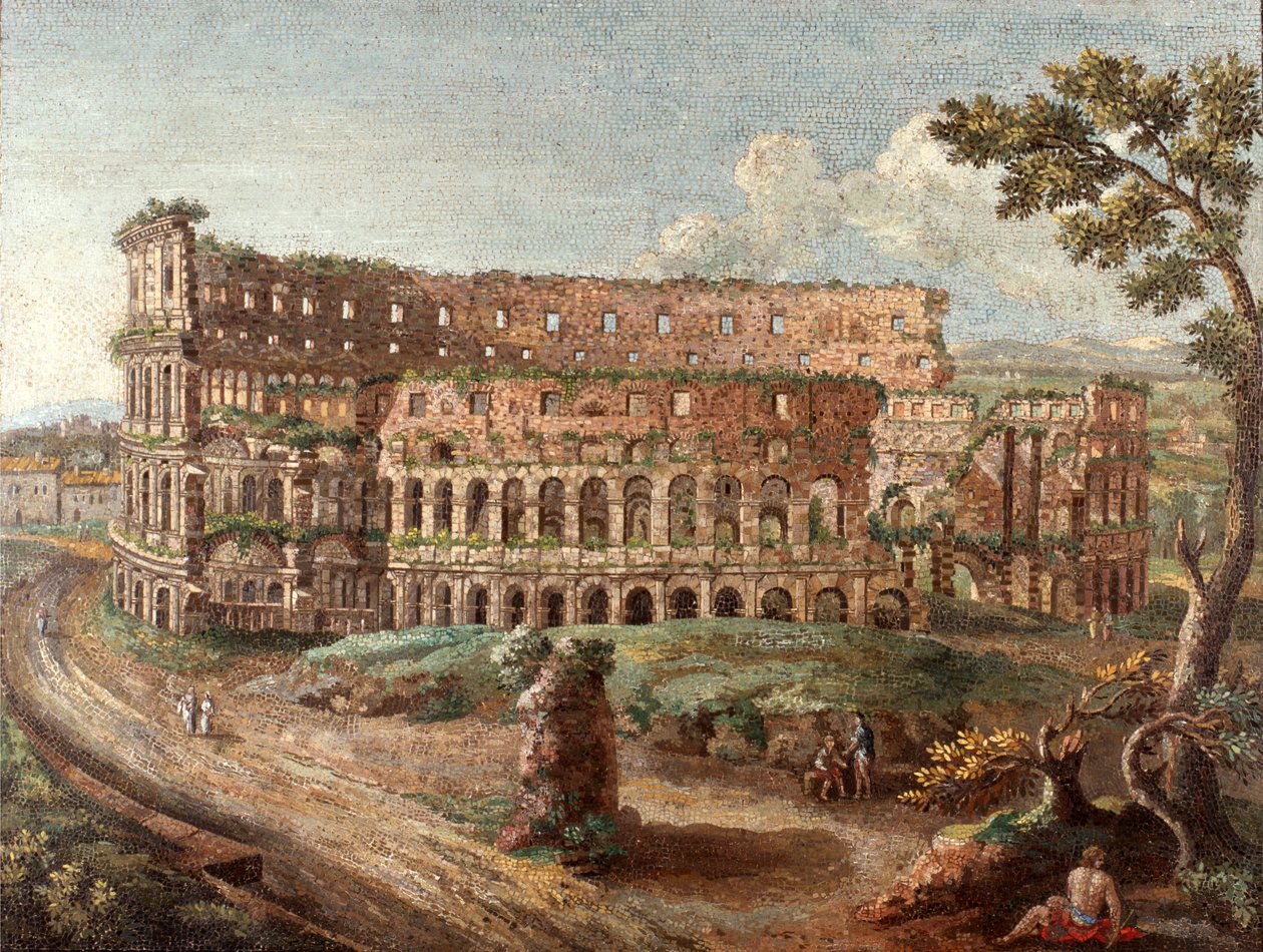Een van een paar Romeinse micromozaïek afbeeldingen 