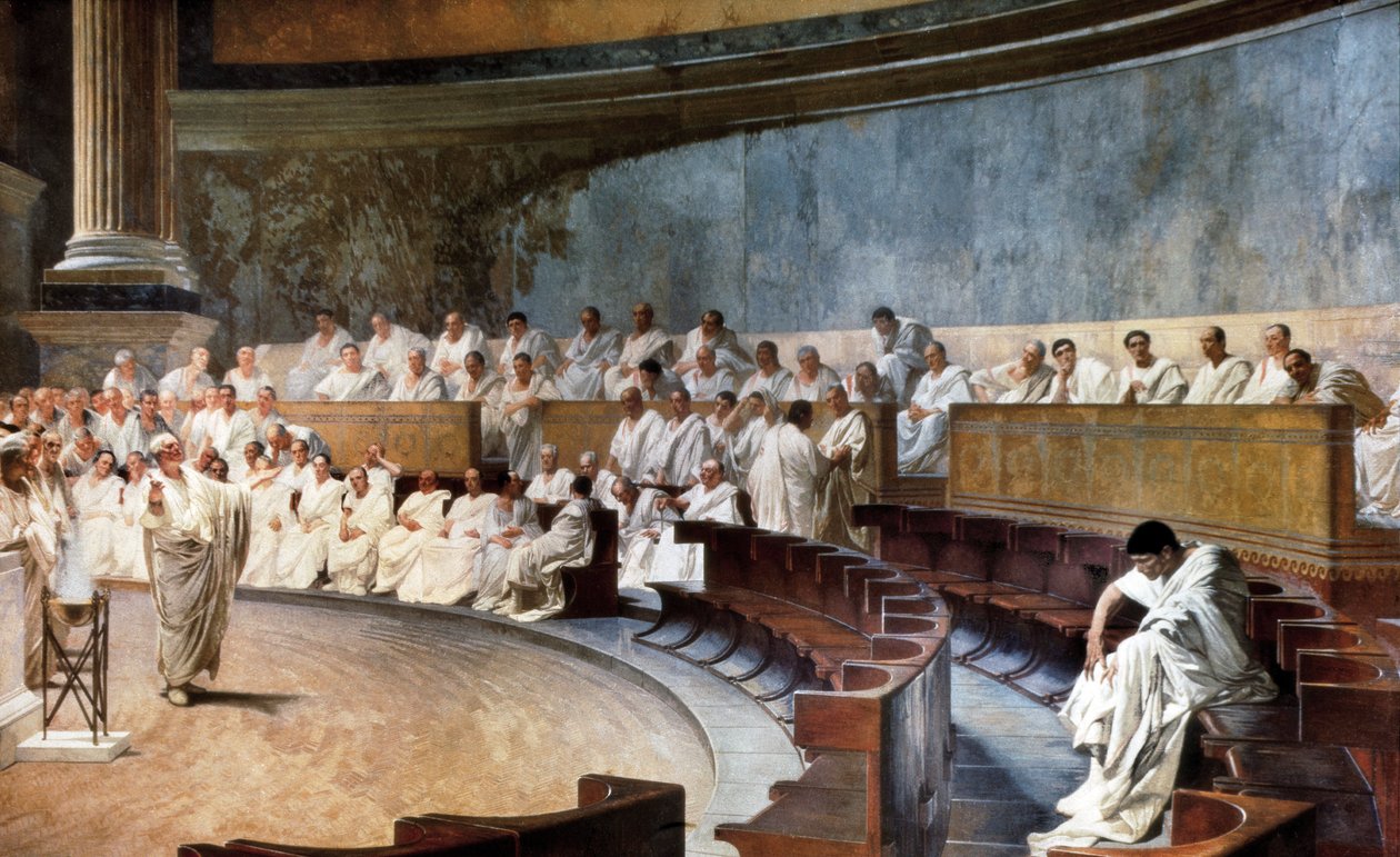Cicero in de Senaat die Catilina aanklaagt (63 v.Chr.) door Cesare Maccari