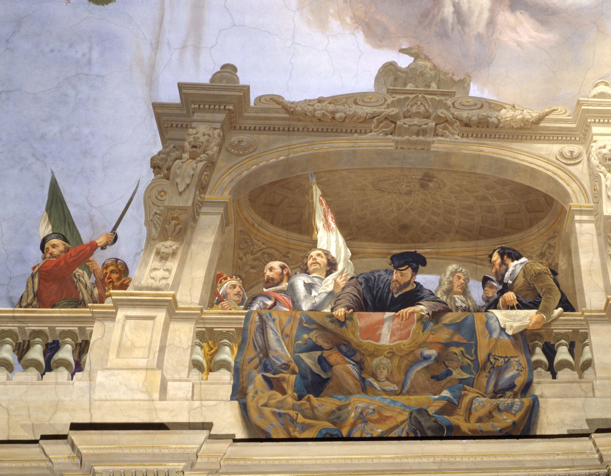 Ettore, Andrea Doria, F. Ferrucci, M. Colonna en Doge Morosini (detail) door Cesare Mariani