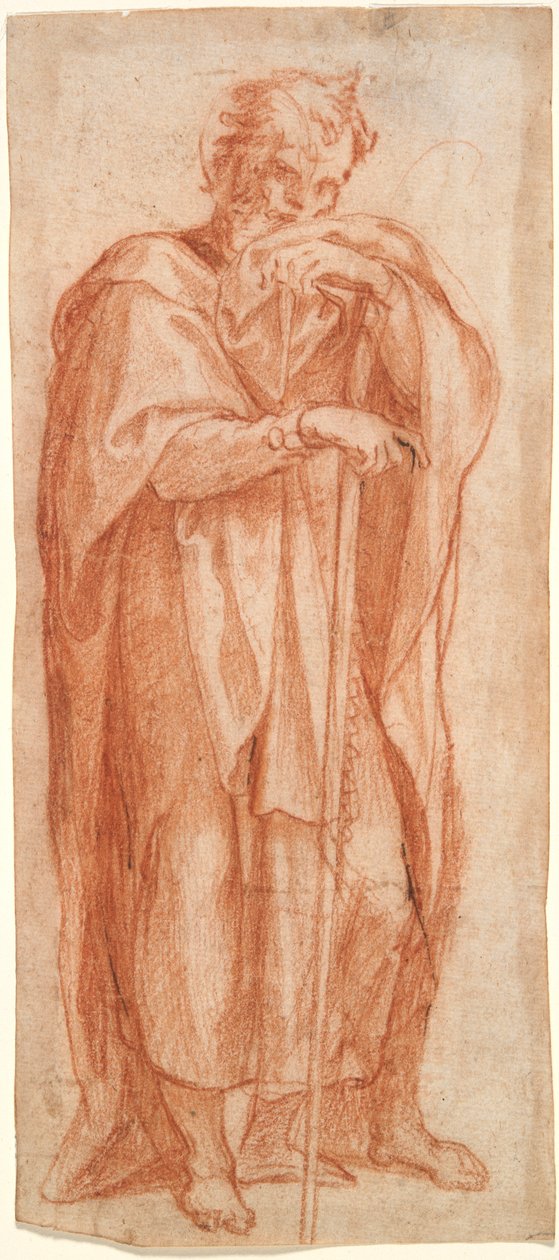 Eleazar, studie voor een fresco in de Sixtijnse Kapel, Santa Maria Maggiore, Rome door Cesare Nebbia