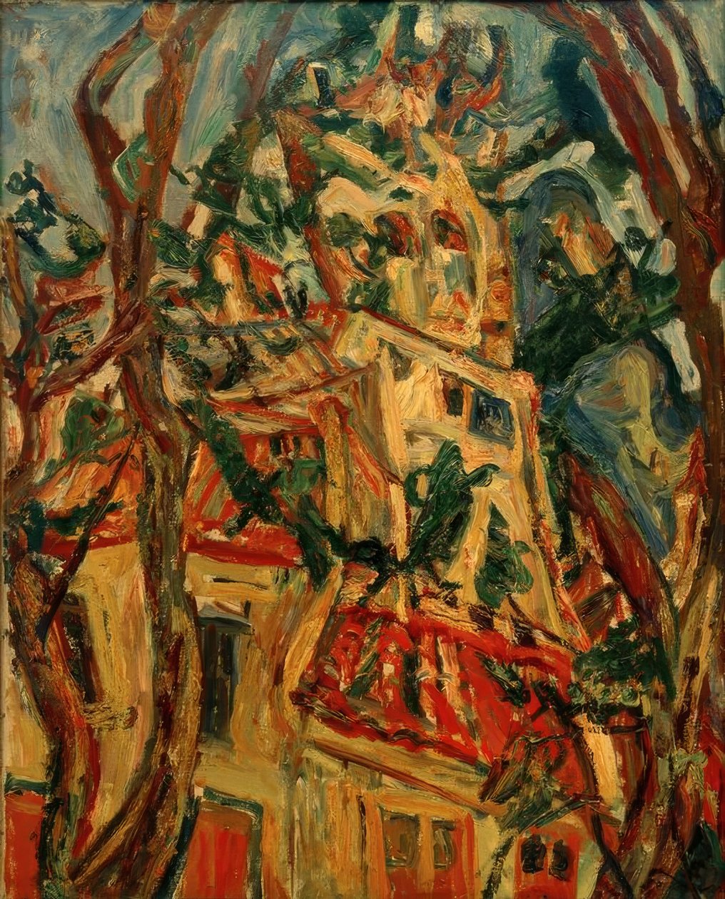 Ch. Soutine, De Kerktoren van Saint-Piere in Céret door Chaim Soutine