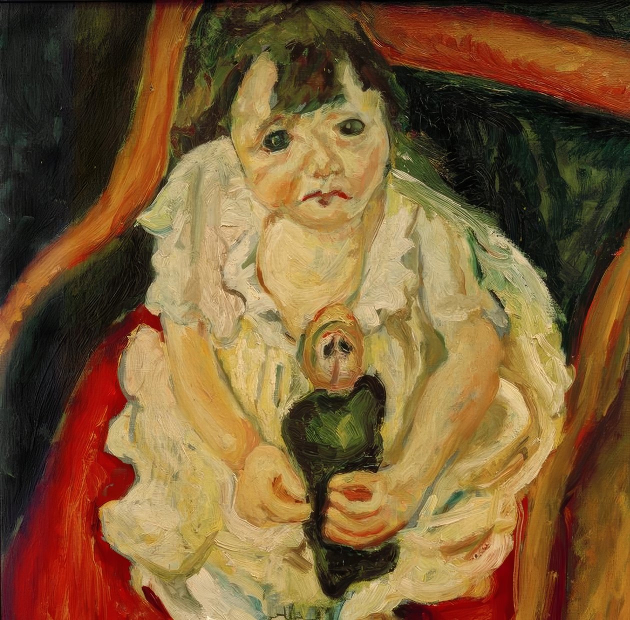 Ch. Soutine, Klein meisje met pop door Chaim Soutine