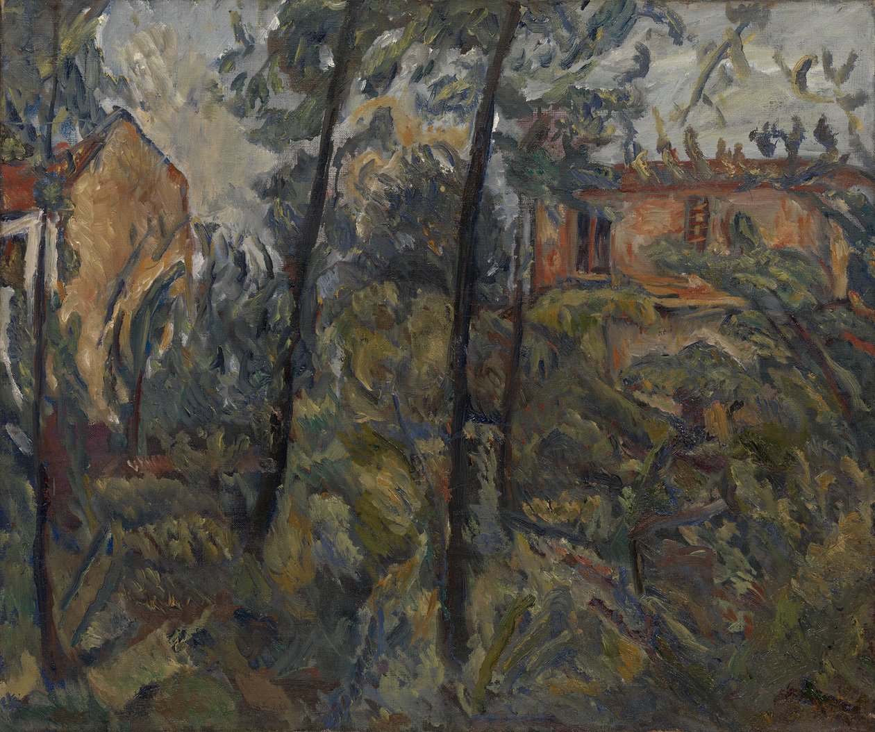 Landschap met Huizen, ca. 1918 door Chaim Soutine
