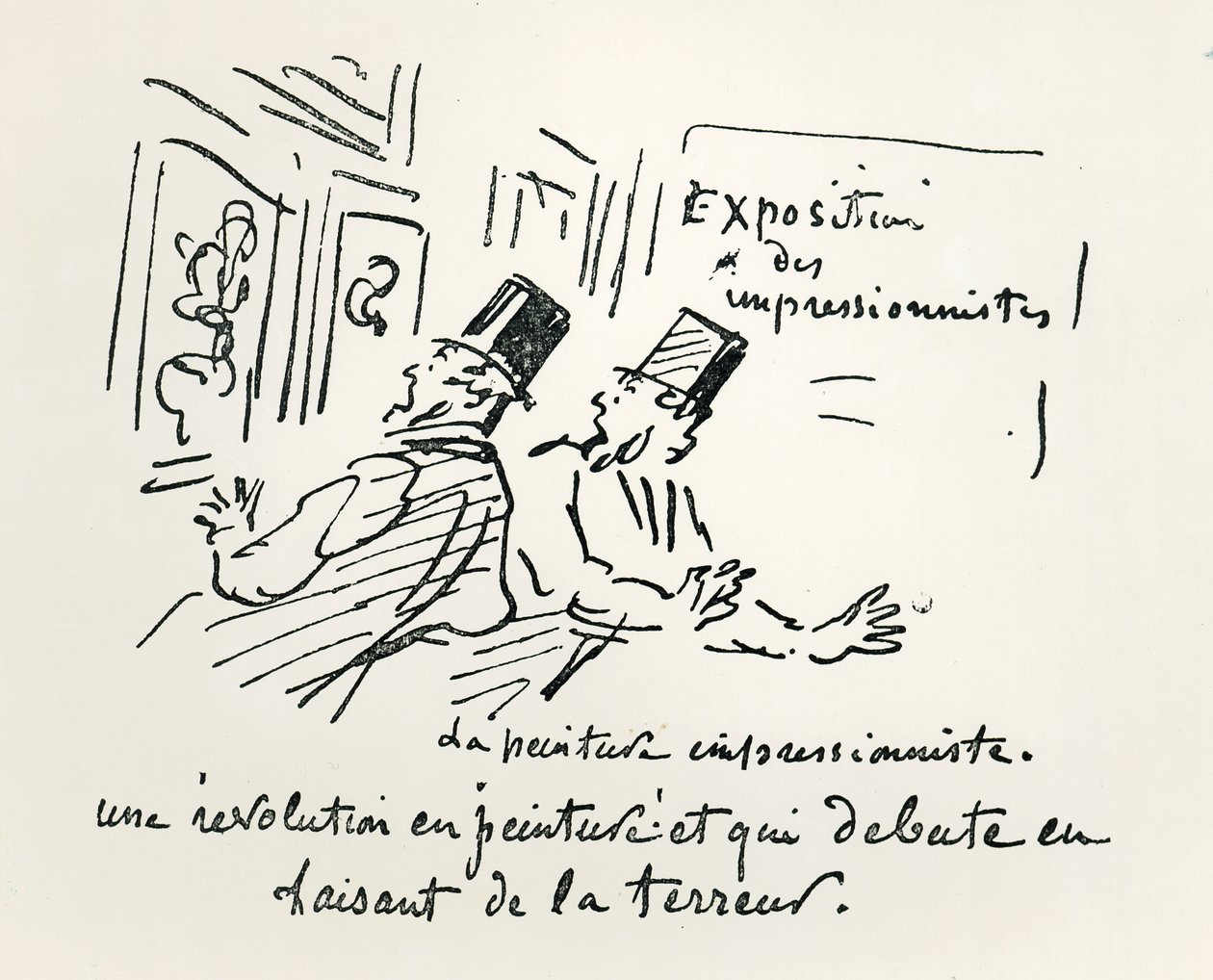 Karikatuur van de eerste Impressionistische Tentoonstelling in Parijs, 