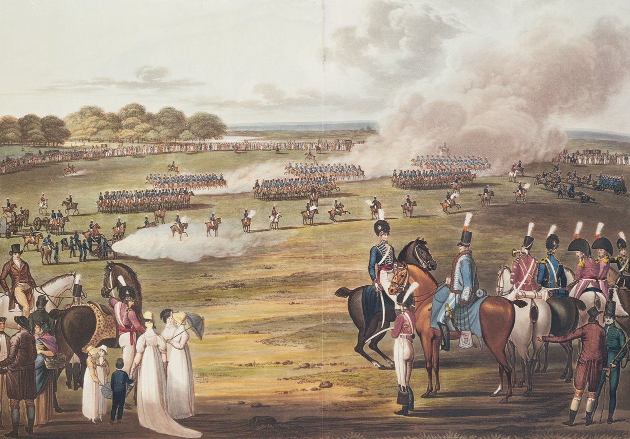 Uitzicht op de Londense Vrijwillige Cavalerie en Vliegende Artillerie door Charles Cranmer
