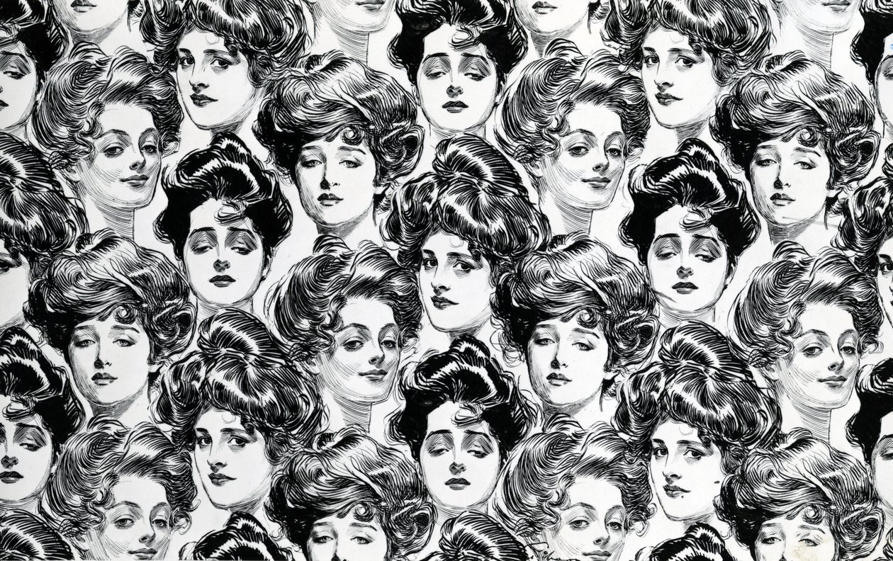 Ontwerp voor behang, geschikt voor een vrijgezellenappartement, 1902 door Charles Dana Gibson