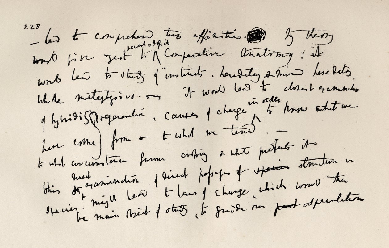 Pagina uit een Darwin-notitieboek van 1837, uit 