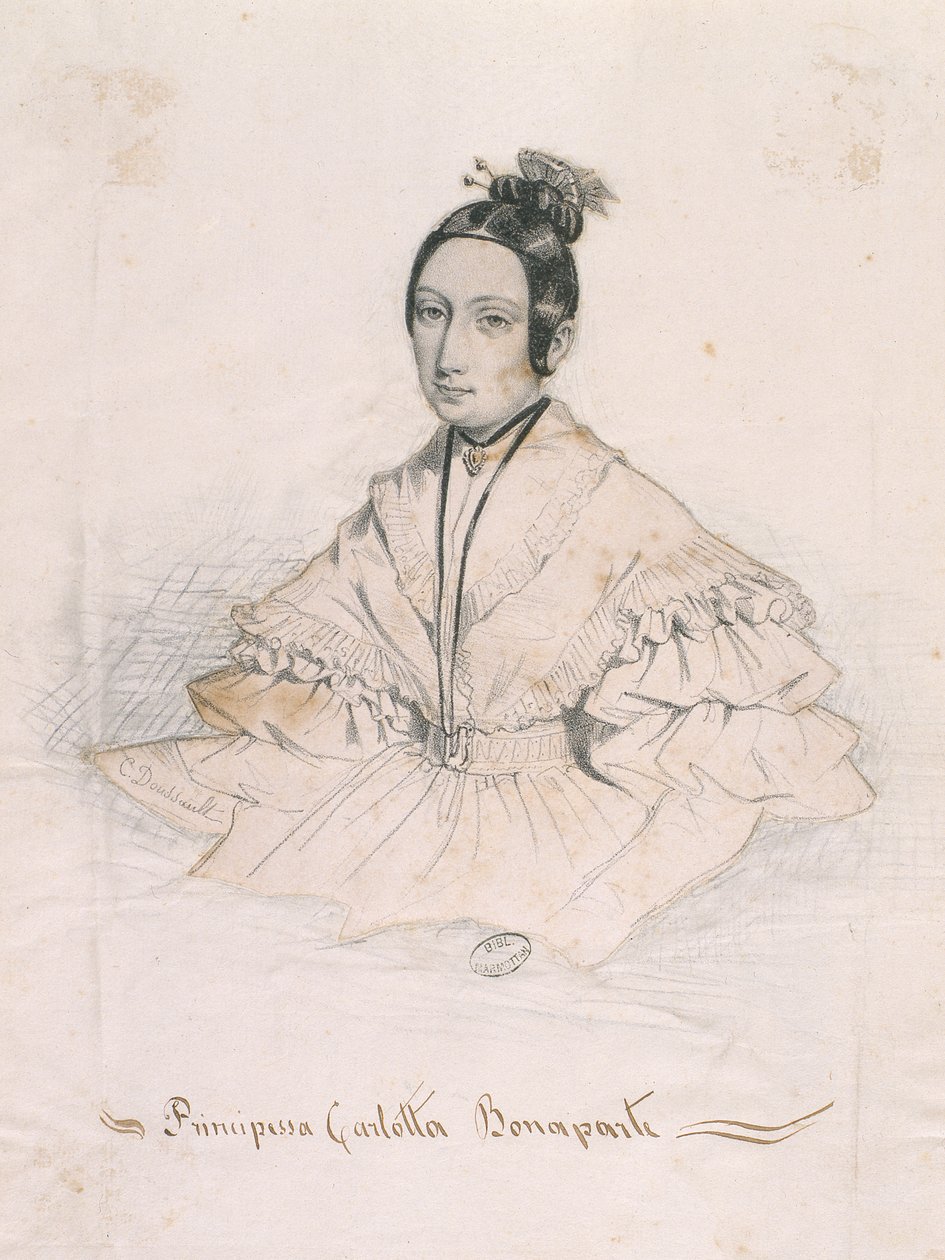 Prinses Carlotta Bonaparte door Charles Doussault